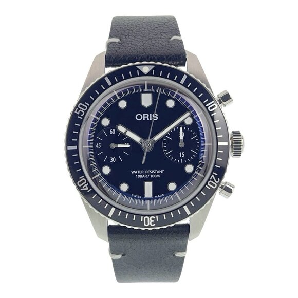 Oris Divers Chrono Stainless Steel Black Dial 40mm Automatic Men's Watch 7791 - Picture 1 of 9
